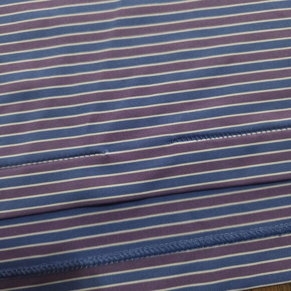 Peter Millar Summer Comfort Polo Medium Blue Striped Performance Golf Stretch - Picture 4 of 8